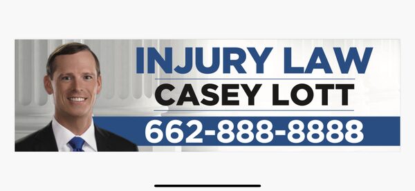 Casey Lott, Injury Law. 662-888-8888.